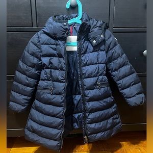 MONCLER LONG DOWN COAT - 4T DARK BLUE